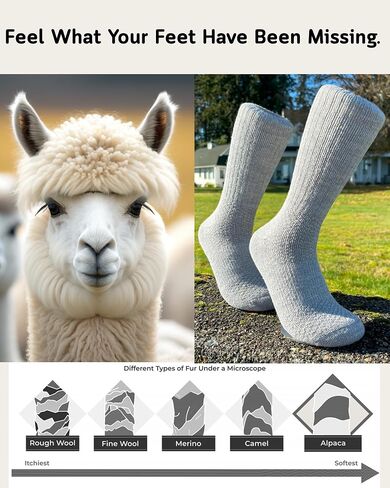 جوارب Baby Alpaca للمشي لمسافات طويلة - جوارب ممتازة للرحلات الخارجية للرجال والنساء - فائقة النعومة، ومسامية، ومتينة in Saudi Arabia