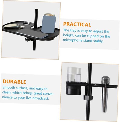 Adjustable Microphone Stand Tray Clamp Multi-Functional Mic Rack Holder for Live Broadcasts and Karaoke Sound Card Shelf Compatible Microphones in Saudi Arabia