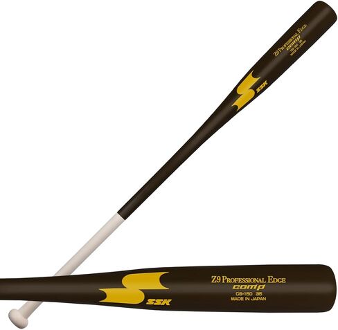 SSK Z9 Professional Edge Comp Coaches Wood Fungo Bat 33" 35" 37" - Baseball & Softball – 22+ Colors - 60 Day Warranty (37", Natural/Brown/Yellow) in Saudi Arabia