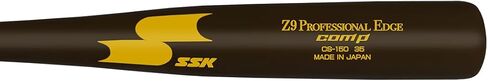 SSK Z9 Professional Edge Comp Coaches Wood Fungo Bat 33" 35" 37" - Baseball & Softball – 22+ Colors - 60 Day Warranty (37", Natural/Brown/Yellow) in Saudi Arabia