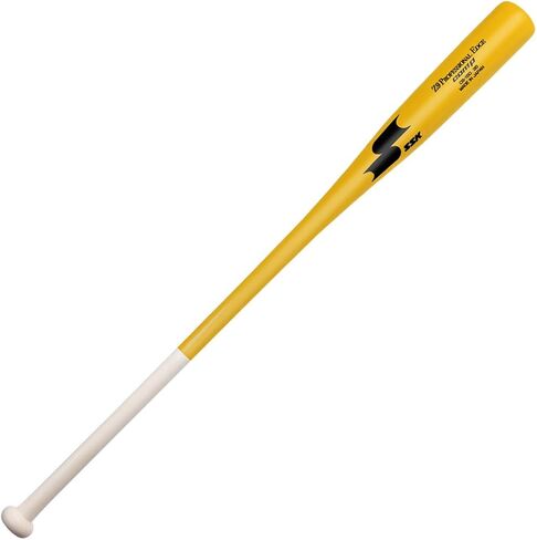 SSK Z9 Professional Edge Comp Coaches Wood Fungo Bat 33 بوصة 35 بوصة 37 بوصة - البيسبول والكرة اللينة - أكثر من 22 لونًا - ضمان 60 يومًا (37 بوصة، طبيعي/أصفر/أسود) in Saudi Arabia