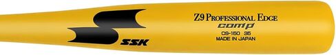 SSK Z9 Professional Edge Comp Coaches Wood Fungo Bat 33 بوصة 35 بوصة 37 بوصة - البيسبول والكرة اللينة - أكثر من 22 لونًا - ضمان 60 يومًا (37 بوصة، طبيعي/أصفر/أسود) in Saudi Arabia