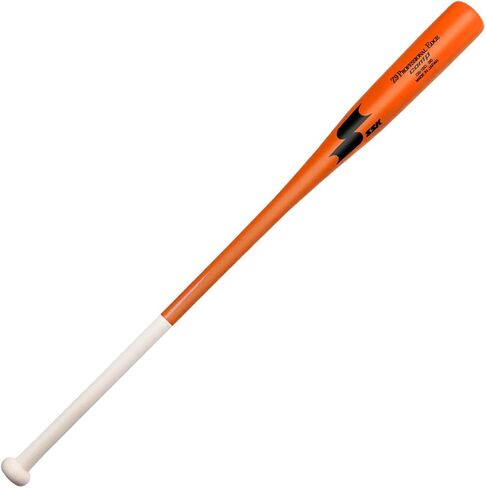 SSK Z9 Professional Edge Comp Coaches Wood Fungo Bat 33 بوصة 35 بوصة 37 بوصة - البيسبول والكرة اللينة - أكثر من 22 لونًا - ضمان 60 يومًا (33 بوصة، طبيعي/برتقالي/أسود) in Saudi Arabia