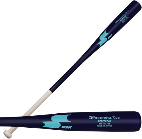 SSK Z9 Professional Edge Comp Coaches Wood Fungo Bat 33 بوصة 35 بوصة 37 بوصة - البيسبول والكرة اللينة - أكثر من 22 لونًا - ضمان 60 يومًا (33 بوصة، طبيعي/كحلي/أزرق مخضر) in Saudi Arabia