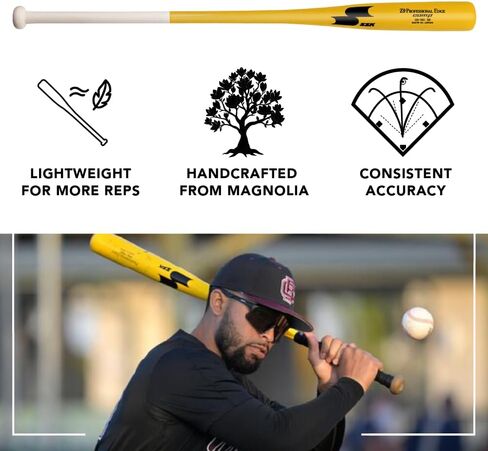 SSK Z9 Professional Edge Comp Coaches Wood Fungo Bat 33 بوصة 35 بوصة 37 بوصة - البيسبول والكرة اللينة - أكثر من 22 لونًا - ضمان 60 يومًا (33 بوصة، طبيعي/كحلي/أزرق مخضر) in Saudi Arabia