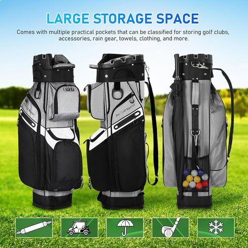 NUOBESTY Golf Cart Bag for Men - 14 Way Organizer Divider with Multiple Pockets - Waterproof Golf Club Bag for Cart Use Outdoor Equipment in Saudi Arabia