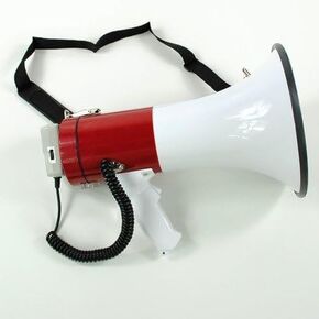 50 Watt Megaphone with Safety Siren, Handheld Microphone, Pistol Grip Talk Switch and Adjustable Shoulder Strap in Saudi Arabia