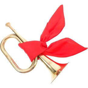 Alipis Unique Metal Bugle Trumpet for Beginners with Rich Pure Tone for Stage Performances and Parades Military Style Wind Instrument with Elegant Finish and Red Scarf for Orchestra and in Saudi Arabia
