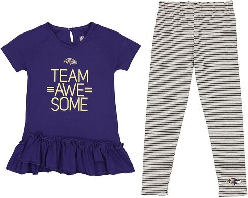 مجموعة Outerstuff NFL Girls Youth 2pc Team Awesome Dress Top وبنطلون سفلي (4-6X) in Saudi Arabia