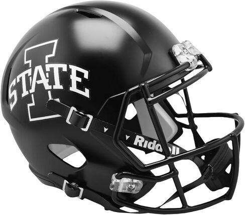 خوذة كرة القدم Riddell Iowa State Cyclones باللون الأسود غير اللامع بالحجم الكامل طبق الأصل in Kuwait