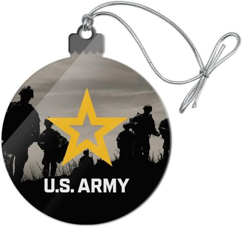 GRAPHICS & MORE U.S. Army Logo with Soldier Silhouettes Acrylic Christmas Tree Holiday Ornament in Saudi Arabia