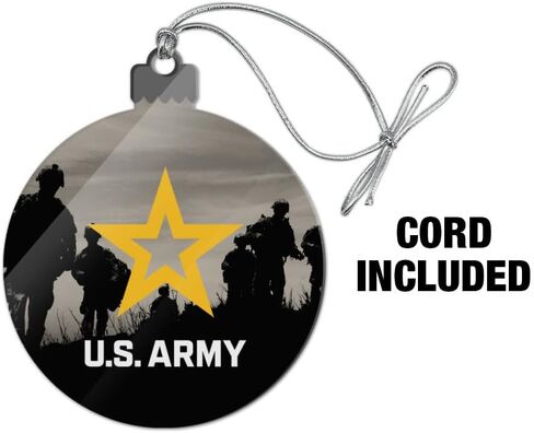 GRAPHICS & MORE U.S. Army Logo with Soldier Silhouettes Acrylic Christmas Tree Holiday Ornament in Saudi Arabia