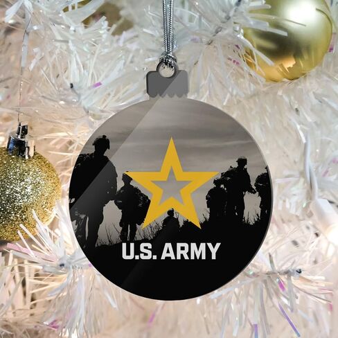 GRAPHICS & MORE U.S. Army Logo with Soldier Silhouettes Acrylic Christmas Tree Holiday Ornament in Saudi Arabia