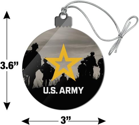 GRAPHICS & MORE U.S. Army Logo with Soldier Silhouettes Acrylic Christmas Tree Holiday Ornament in Saudi Arabia