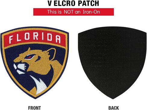 Official Licensed Florida Panthers NHL Team Hook Patch (Medium) (V elcro Patch - NOT Iron On) (License Reseller) - by HEDiGEAR in Saudi Arabia