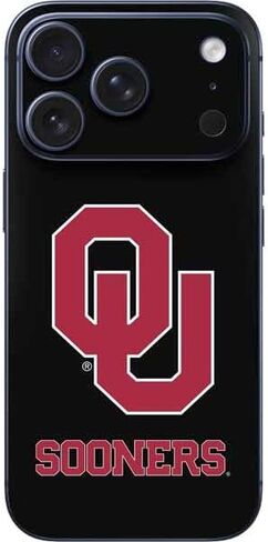 Skinit Decal Phone Skin Compatible with iPhone 17 Pro Max - Officially Licensed University of Oklahoma Sooners Black Design in Saudi Arabia