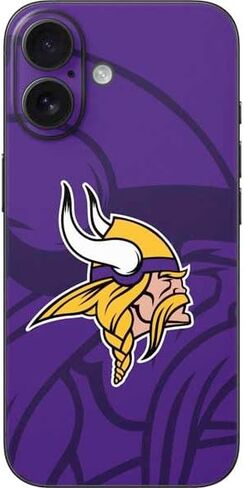Skinit Decal Phone Skin Compatible with iPhone 17 - Officially Licensed NFL Minnesota Vikings Double Vision Design in Saudi Arabia