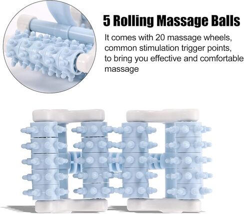 olelo Fascia Blaster, Fascia Blaster for Cellulite, Massage Roller with 20 Wheels for Deep Tissue Myofascial Release, Muscle Roller Stick Relieves Back, Neck, Leg Pain, Blue in Saudi Arabia