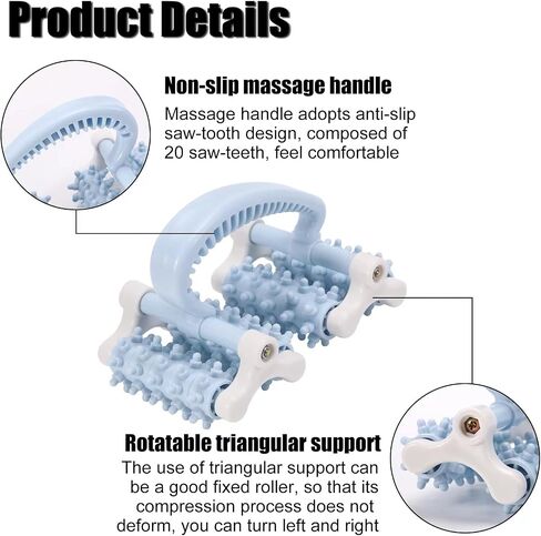 olelo Fascia Blaster, Fascia Blaster for Cellulite, Massage Roller with 20 Wheels for Deep Tissue Myofascial Release, Muscle Roller Stick Relieves Back, Neck, Leg Pain, Blue in Saudi Arabia