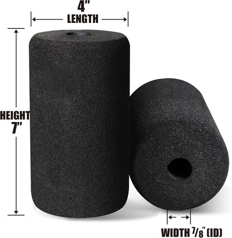 WF Athletic Supply Foam Foot Pads, Foam Roller for Gym Exercise Machines Equipment Replacements, Roller Pad for Leg Extension, PEC Deck Pads for Weight Bench, Sold by Pair (6" x 3.5" OD x 0.875" ID) in Saudi Arabia