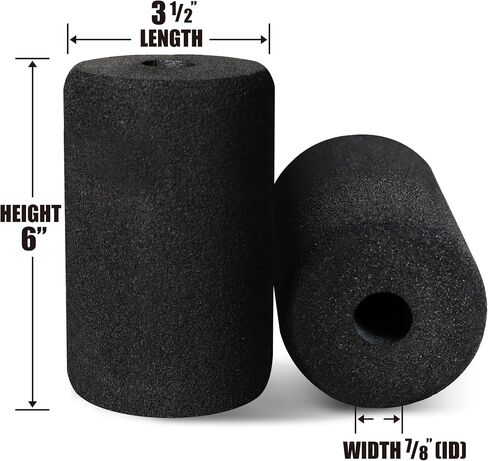 WF Athletic Supply Foam Foot Pads, Foam Roller for Gym Exercise Machines Equipment Replacements, Roller Pad for Leg Extension, PEC Deck Pads for Weight Bench, Sold by Pair (6" x 3.5" OD x 0.875" ID) in Saudi Arabia