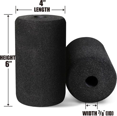 WF Athletic Supply Foam Foot Pads, Foam Roller for Gym Exercise Machines Equipment Replacements, Roller Pad for Leg Extension, PEC Deck Pads for Weight Bench, Sold by Pair (6" x 3.5" OD x 0.875" ID) in Saudi Arabia