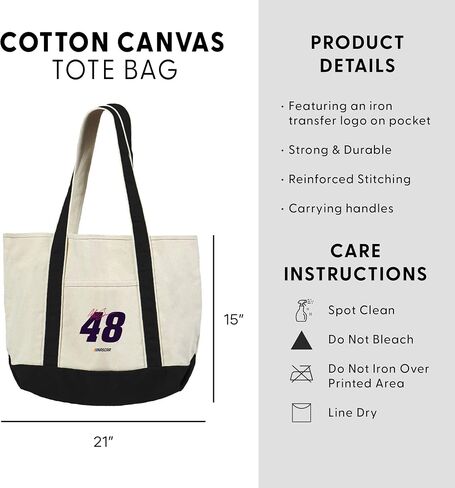 Northwest NASCAR Number Black Canvas Tote with Colored Strap in Saudi Arabia