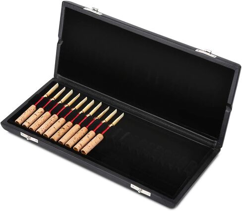 Oboe Reeds Case, PU Leather Reeds Case Holder Wooden Oboe Storage Box Musical Instrument Accessories for Practice Use (12 packs) in Saudi Arabia