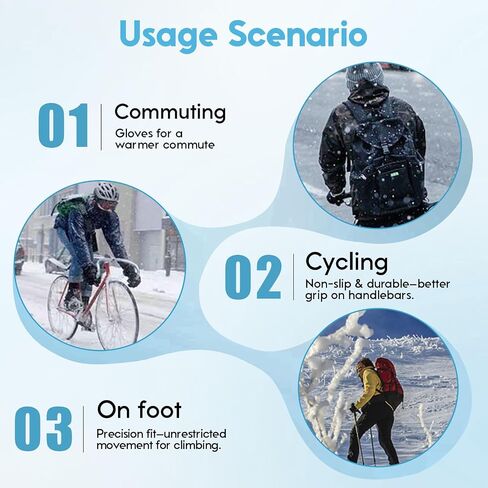 Insulated Thermal Winter Gloves with Touchscreen Compatibility - Waterproof Design for Outdoor Sports in Saudi Arabia