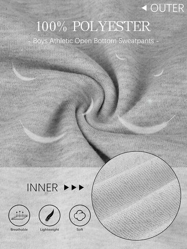 4 Pack Boys Sweatpants Boys Athletic Joggers Pants Kids Youth Open Bottom Pants with Pockets Drawstring in Kuwait