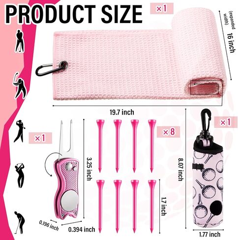 Liliful 12 Pcs Golf Accessories Kit, Include Golf Ball Bag with Hook Towel Tees Magnetic Ball Marker Divot Tool Cleaner Brush for Women Man Gifts in Saudi Arabia