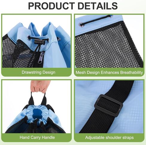 PATIKIL Swim Bag Mesh Drawstring Backpack, with Wet Pocket Swimming Pool Sports Backpack in Saudi Arabia