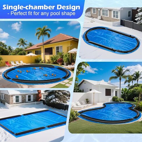 Pool Cover Weights Inground 8FT Water Tubes Cold-Resistant 0.7mm Leakproof Construction,Twist-Cap Water Bags for Secure Fit - Swimming Pool Water Bags for Winter Water Weights Black 12 Pack in Saudi Arabia