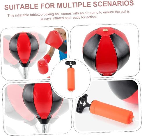 Toyvian 1 Set Tabletop Punching Bag for Office Relief Durable Relief with Suction Cup and Air Pump for Adults to Reduce Tension and Enhance Focus at Work Random Color in Saudi Arabia