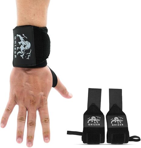 Wrist Straps for Weightlifting 18" – Gym Wrist Support for Men & Women, Elasticated Padded Wraps MMA, Kickboxing, Boxing & Powerlifting – Wrist Wraps for Pain, Lifting, Bench Press in Saudi Arabia