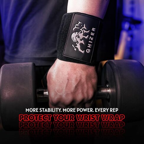 Wrist Straps for Weightlifting 18" – Gym Wrist Support for Men & Women, Elasticated Padded Wraps MMA, Kickboxing, Boxing & Powerlifting – Wrist Wraps for Pain, Lifting, Bench Press in Saudi Arabia