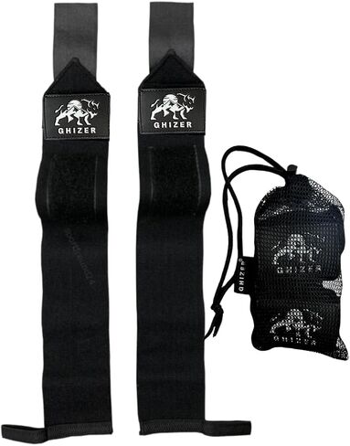 Wrist Straps for Weightlifting 18" – Gym Wrist Support for Men & Women, Elasticated Padded Wraps MMA, Kickboxing, Boxing & Powerlifting – Wrist Wraps for Pain, Lifting, Bench Press in Saudi Arabia