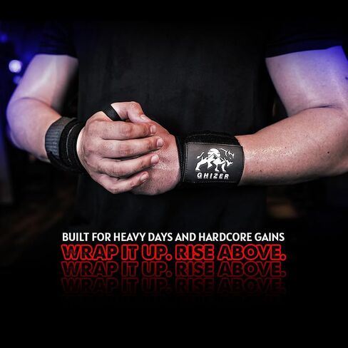 Wrist Straps for Weightlifting 18" – Gym Wrist Support for Men & Women, Elasticated Padded Wraps MMA, Kickboxing, Boxing & Powerlifting – Wrist Wraps for Pain, Lifting, Bench Press in Saudi Arabia