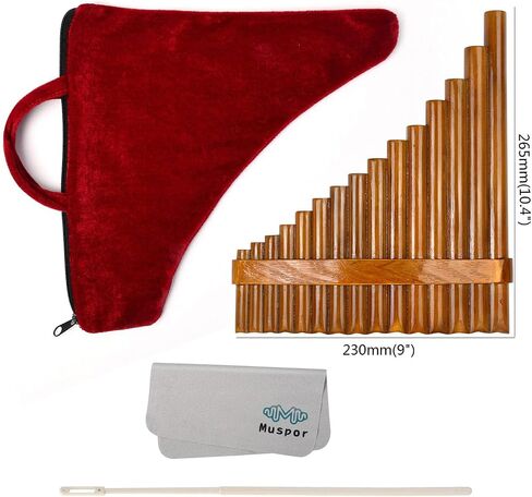 Professional Panpipe Pan Flute Instrument 15 Pipes Rondador Bamboo Woodwind Key 1 Set for Student Folk Music- Right-Hand in Saudi Arabia