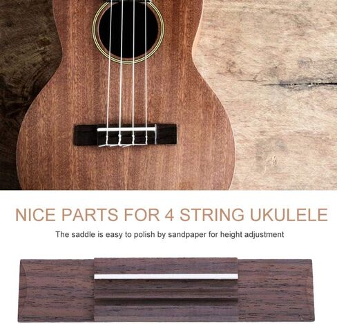 Rosewood Bridge Saddle, High-Quality Ukulele Guitar Nut Replacement Kit for 4-String Instruments in Saudi Arabia