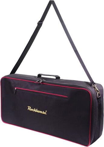 Effect Pedal Bag Guitar Pedal Board Carry Bag Oxford Cloth Portable Zipper Handbag Shoulder Bag with Detachable Strap (Black), Large in Saudi Arabia