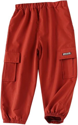 Boys Cargo Pants 2 Pack Casual Pants Elastic Waist School Pants Sports Running Joggers Comfy Pull On Trousers for Kid in Saudi Arabia