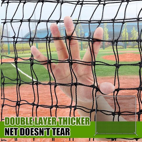 شاشة بيسبول Soulchen I مقاس 10 × 10 بوصات شبكة رمي الكرة اللينة بإطار فولاذي مقاس 1.5 بوصة مع حقيبة محمولة لقفص الضرب في الفناء الخلفي لحماية القاذف in Kuwait