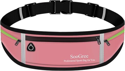 Slim Running Belt Sport Fanny Pack, Reflective Waist Pack, Waterproof Phone Holder, Jogging Pouch for Phone Money, Black in Saudi Arabia
