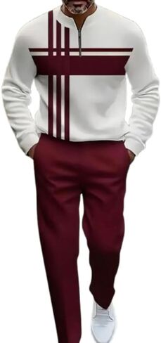 Men’s Tracksuit 2 Piece Set Athletic Sweat Suits Men Zip Up Jacket & Jogger Pants Casual Sport Outfit, Gym, Running in Saudi Arabia