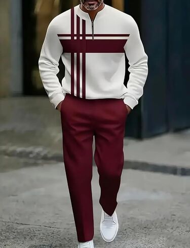 Men’s Tracksuit 2 Piece Set Athletic Sweat Suits Men Zip Up Jacket & Jogger Pants Casual Sport Outfit, Gym, Running in Saudi Arabia
