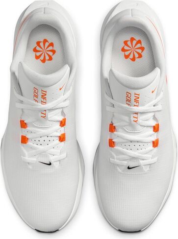حذاء الجولف Nike Infinity G NN (FN0555-102، أبيض/أسود/برتقالي آمن) in Saudi Arabia