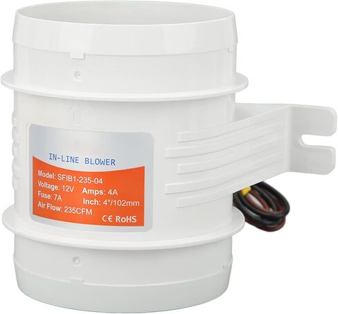 Estink 12V Inline Blower 4inch 235CFM High Efficiency Marine Air Blower with Sealed Motor for RVs Boats Yachts Bilge Engine Rooms Aisles in Kuwait