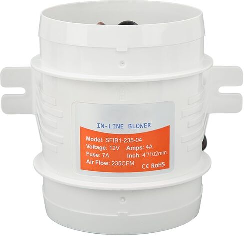 Estink 12V Inline Blower 4inch 235CFM High Efficiency Marine Air Blower with Sealed Motor for RVs Boats Yachts Bilge Engine Rooms Aisles in Kuwait