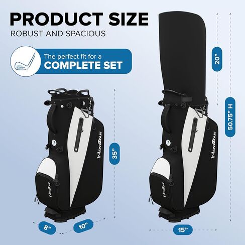 Golf Stand Bag - Lightweight Golf Bag with Stand and 7 Way Dividers, Dual Strap, Waterproof Pocket, Insulated Sleeve, Easy-Lift Handles and Swing-Cam Holder in Saudi Arabia
